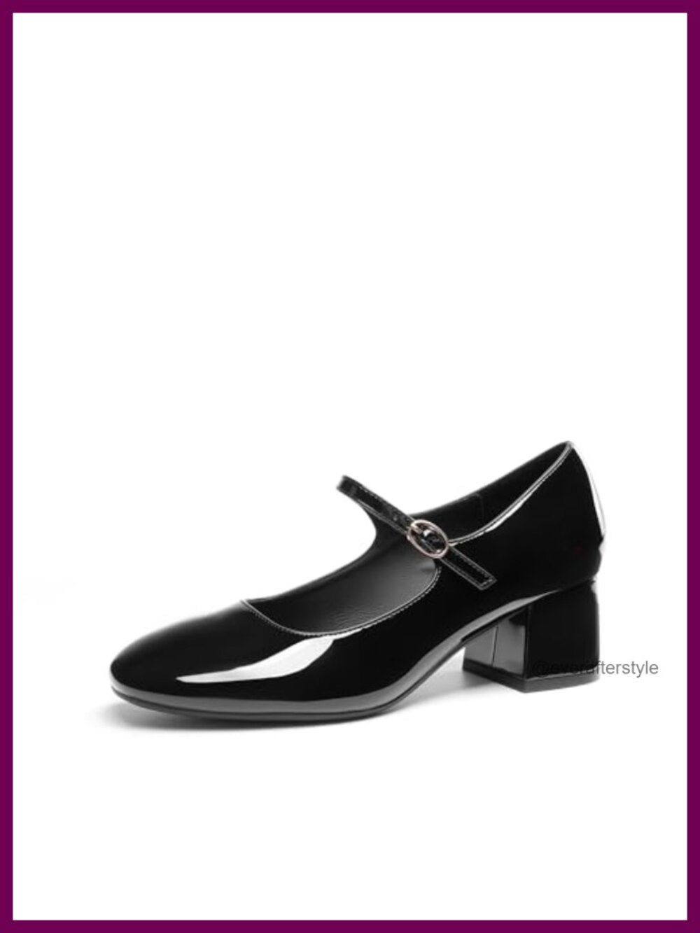 Faux Leather Mary Jane Low Chunky Block Heel Pumps for Women